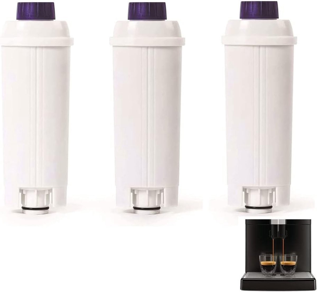 3 Stuks Vervangfilters voor DeLonghi DLS C002 Koffiemachines, Verbetert Koffiesmaak, Vermindert Hard Water en Verlengde Levensduur