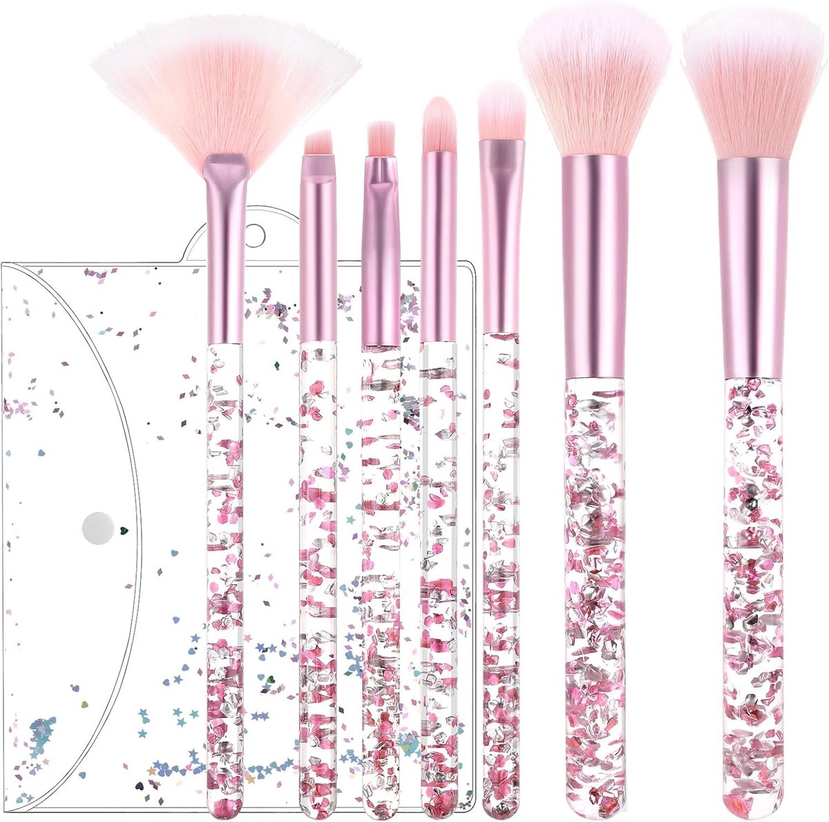 7-delige Kralen Make-up Kwasten Set voor Oogschaduw, Concealer en Poeder, Ideaal voor Professionele Make-up en Dagelijks Gebruik
