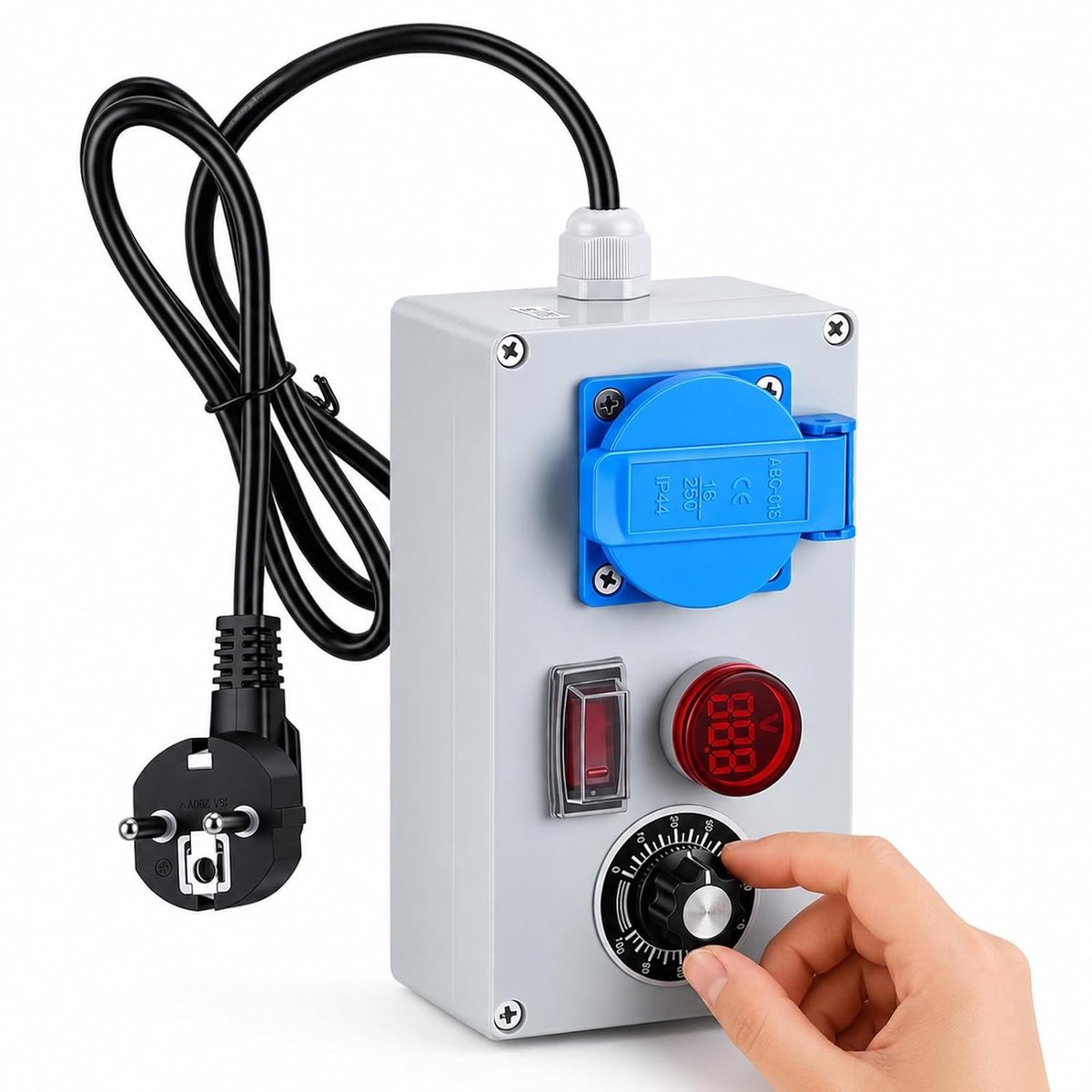 Snelheidsregelaar - Zwart - 220-240V - 4000W Vermogen met LED Display - Voor AC-weersstandsbelastingen