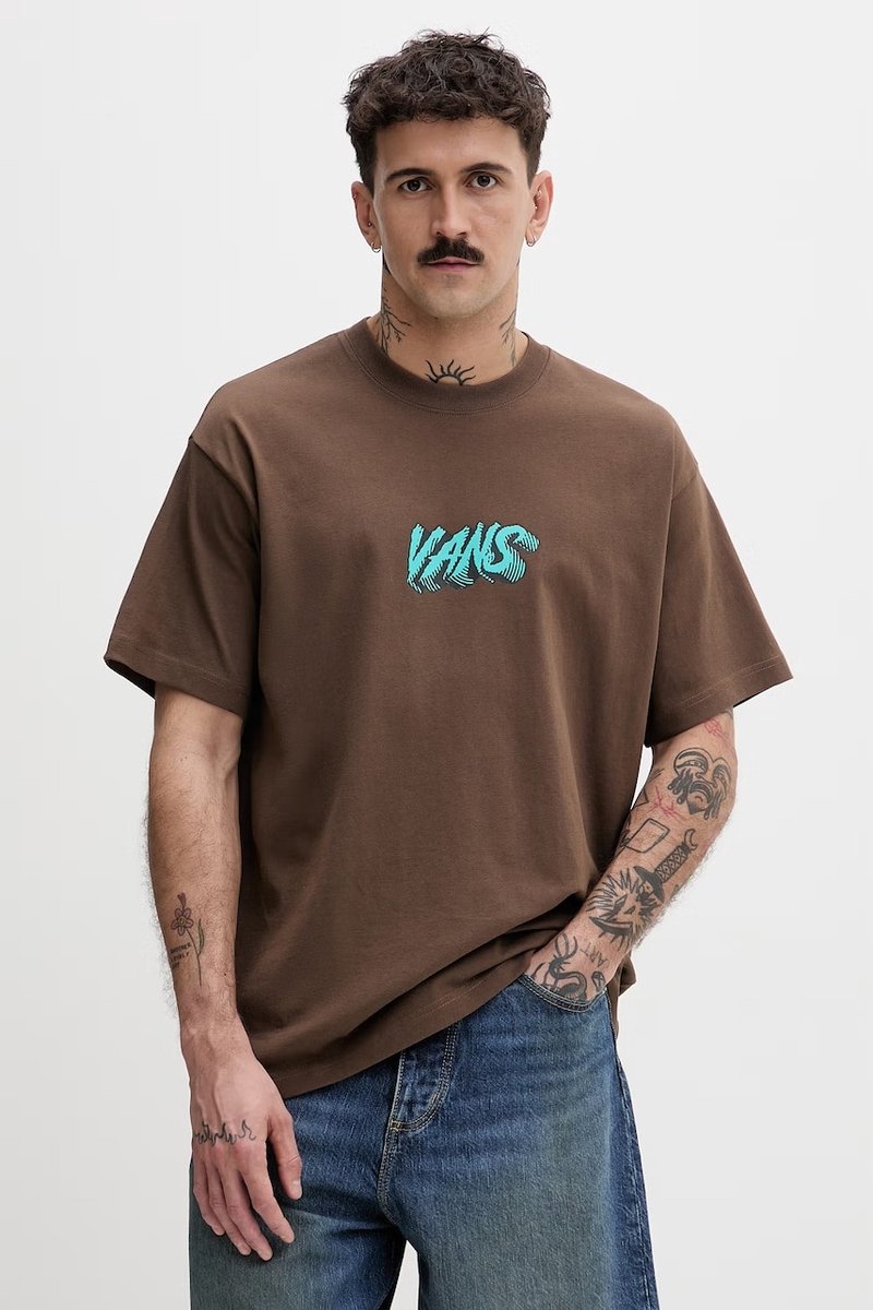 Vans Stone Swirl Loose SS T-shirt Korte Mouw Cocoa Vintage Camo