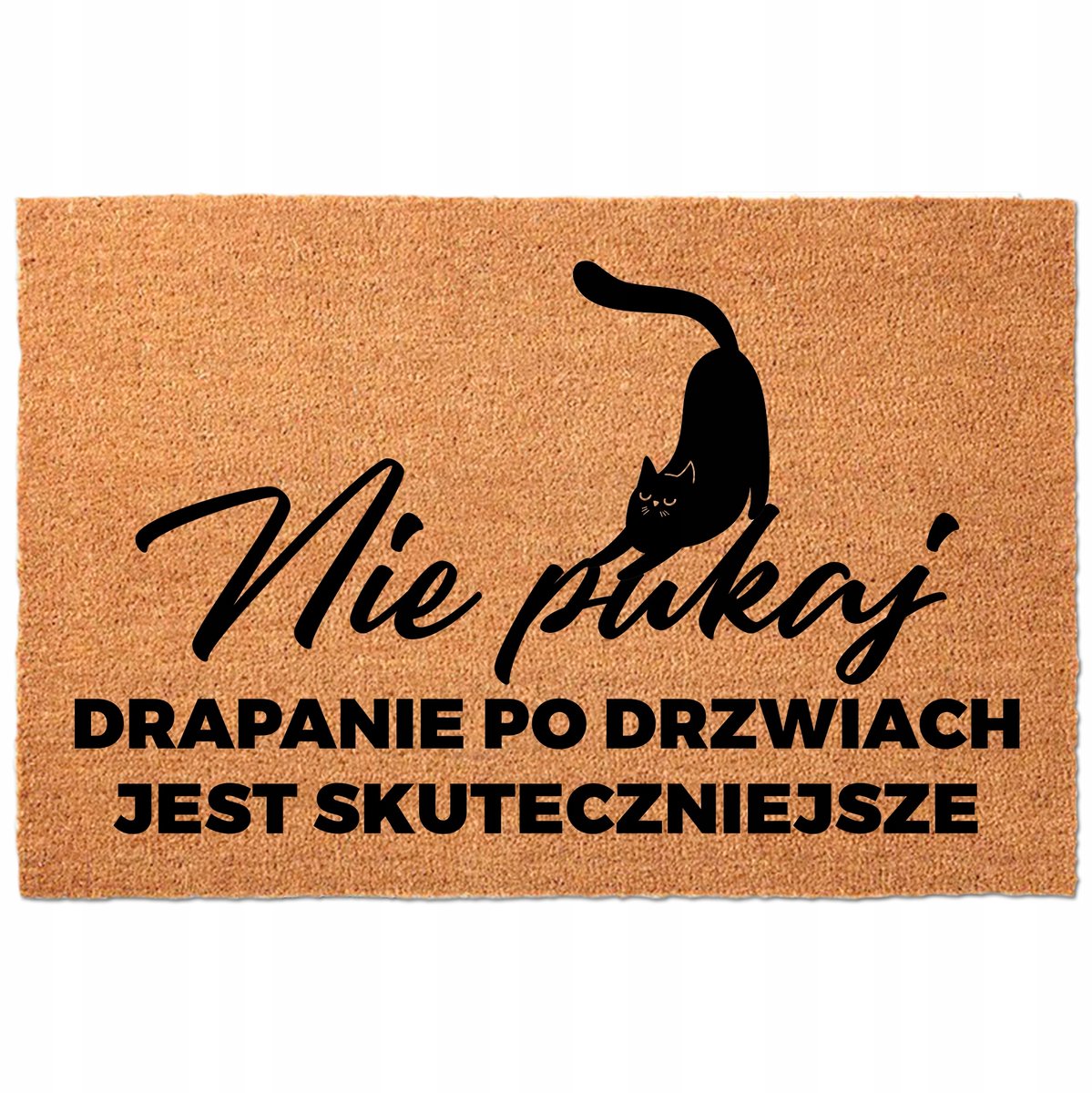 Kokosmat Deurmat 40x60cm Beige - "Niet Kloppen" - Sneldrogend