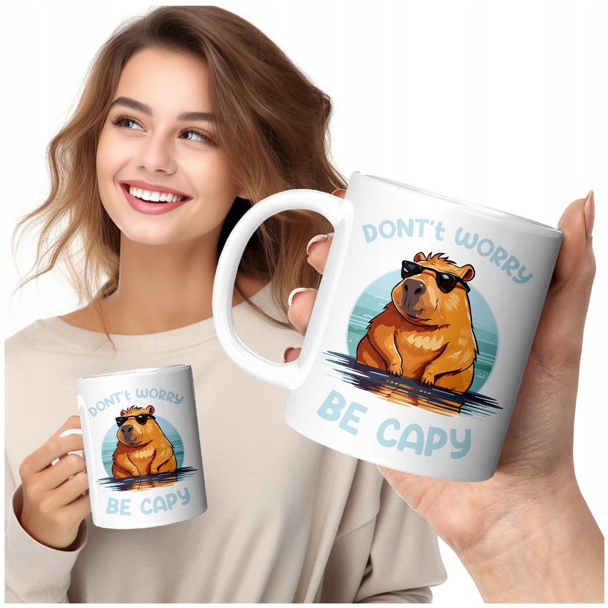 Merkloze Capybara Mok "Don't Worry Be Capy" - 330 ml