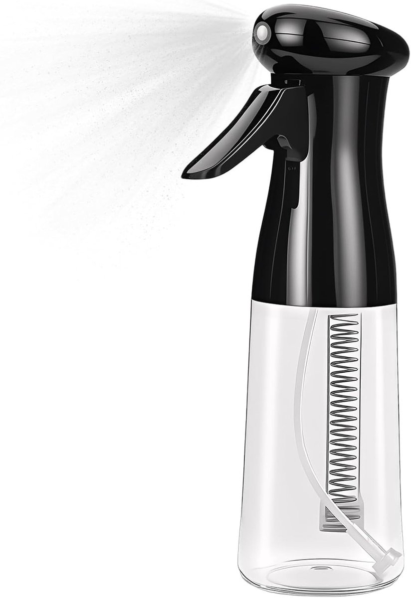 Continue Waterspuitfles - Zwart Transparant - 0,3 mm Spuitmond - Navulbare Fles voor Haarstyling en Planten