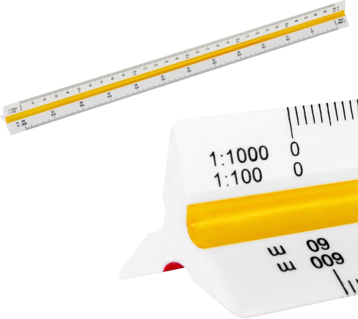 Driehoekige Schaal - Transparant - 30 cm - Plastic - Voor Architecten en Ingenieurs