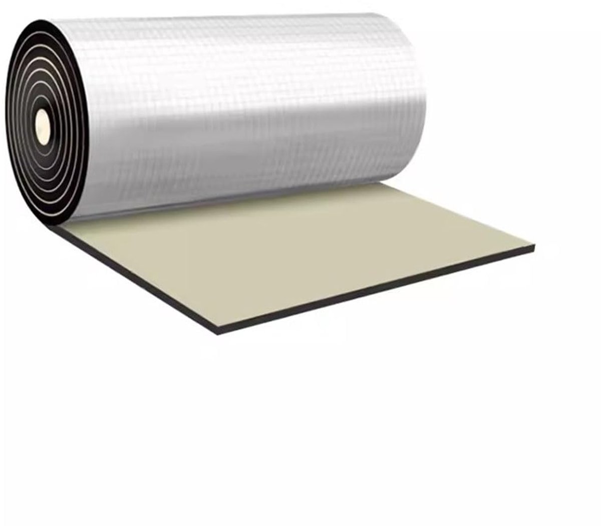 Famanu – Zelfklevende folie isolatie rol van 10 mm dik, 1 m x 10 m voor radiatorreflectoren, vloeren, daken en garagedeuren