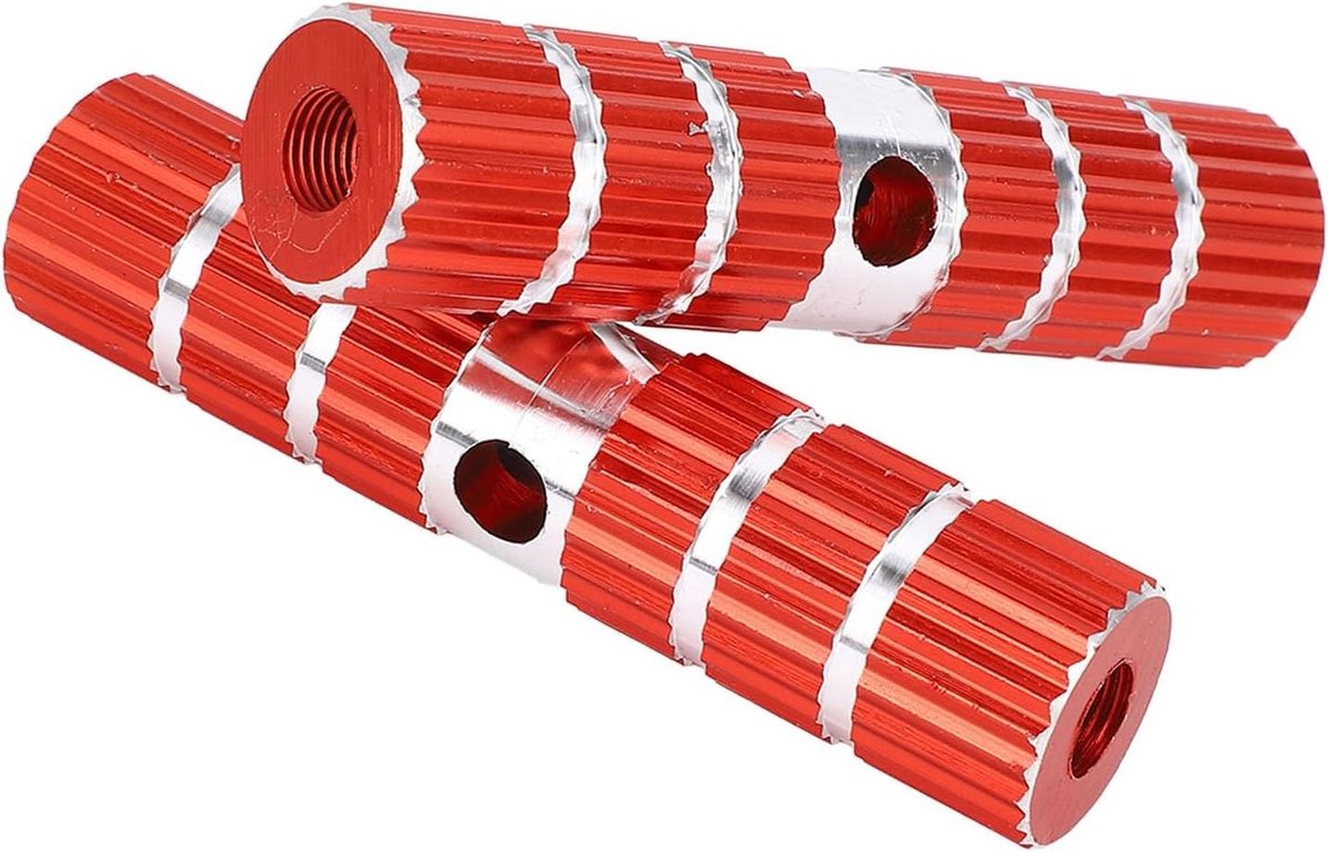 Fietsvoetsteunen - Achterassteunen - Passagiers Comfort - Antislip Gegroefd - 10 Cm - Rood