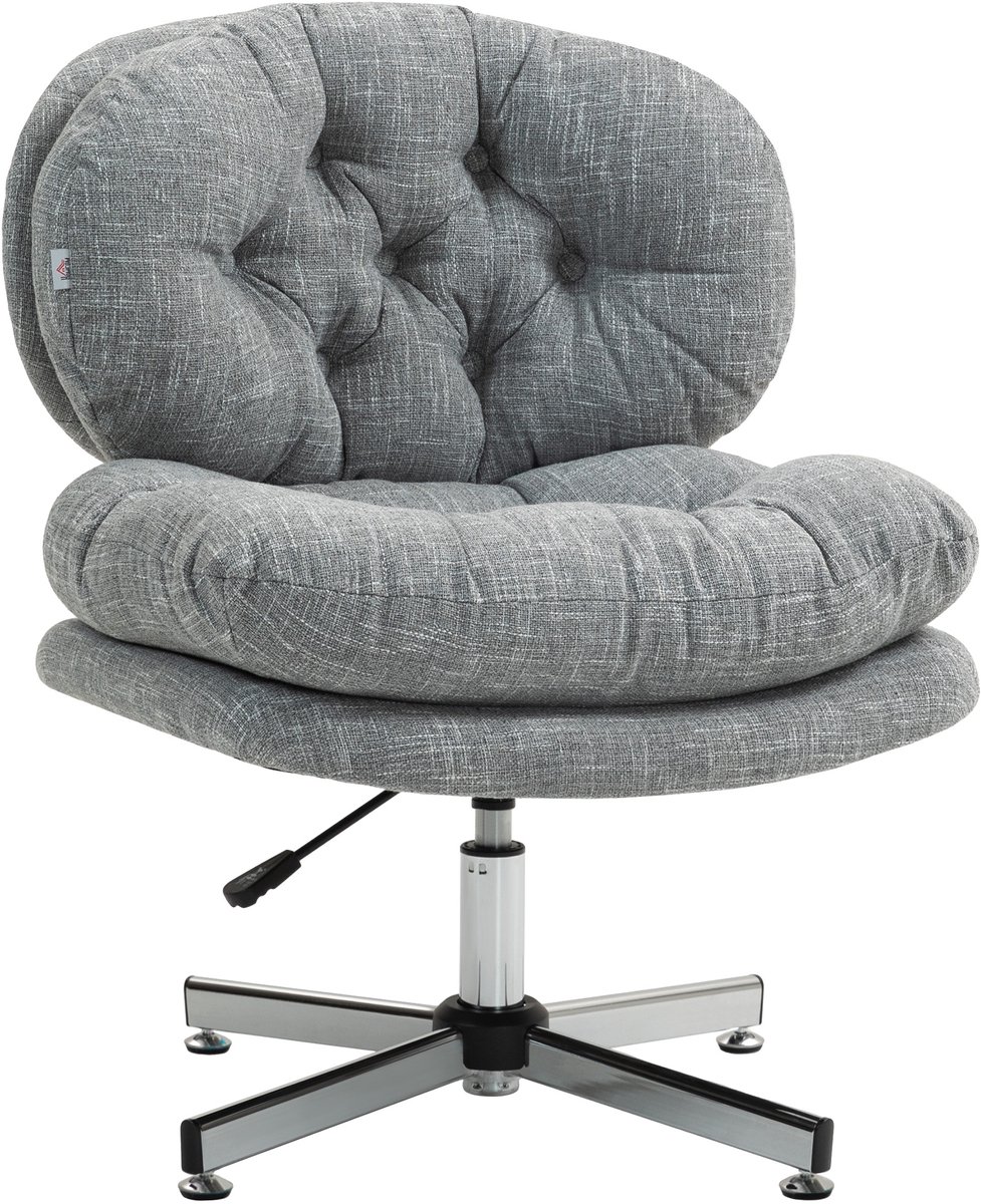 HOMCOM-Bürostuhl-Polyester-65L x 65B x 84-94H cm-Grau