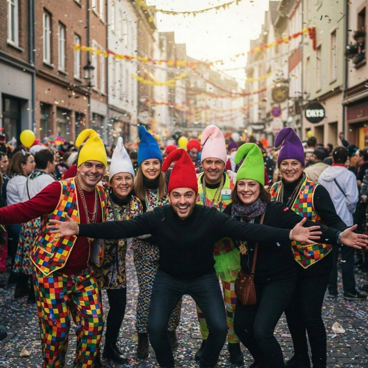 Kabouterhoeden kleurrijk - punthoed voor volwassenen - carnavalsaccessoires - leuk voor feestjes - ShopVlot