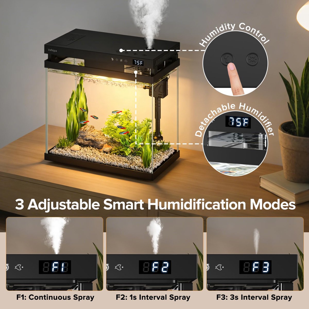Nano-aquarium 8 liter - zwart - complete set - perfect voor beginners - ShopVlot thumbnail 4