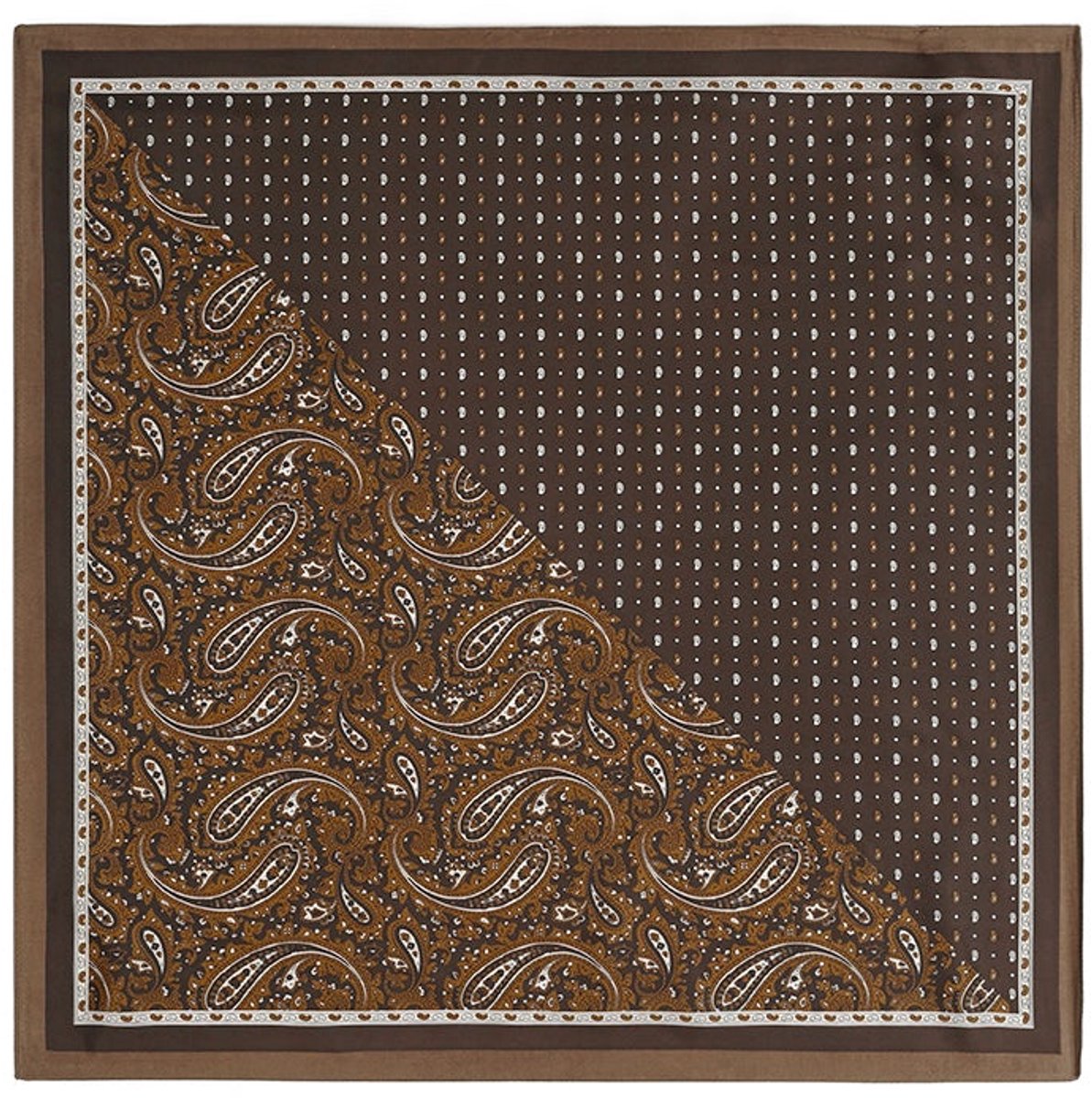 Wintersjaals met paisley-patroon, retro imitatiezijde, dagelijkse accessoires - Bruin