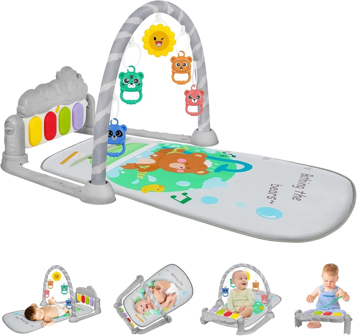 Zachte Speelmat met Muziek en Licht - Afneembaar Activiteitsspeelgoed voor Vroeg Ontwikkeling - Babycadeau voor Jongens en Meisjes, Educatief en Leuk