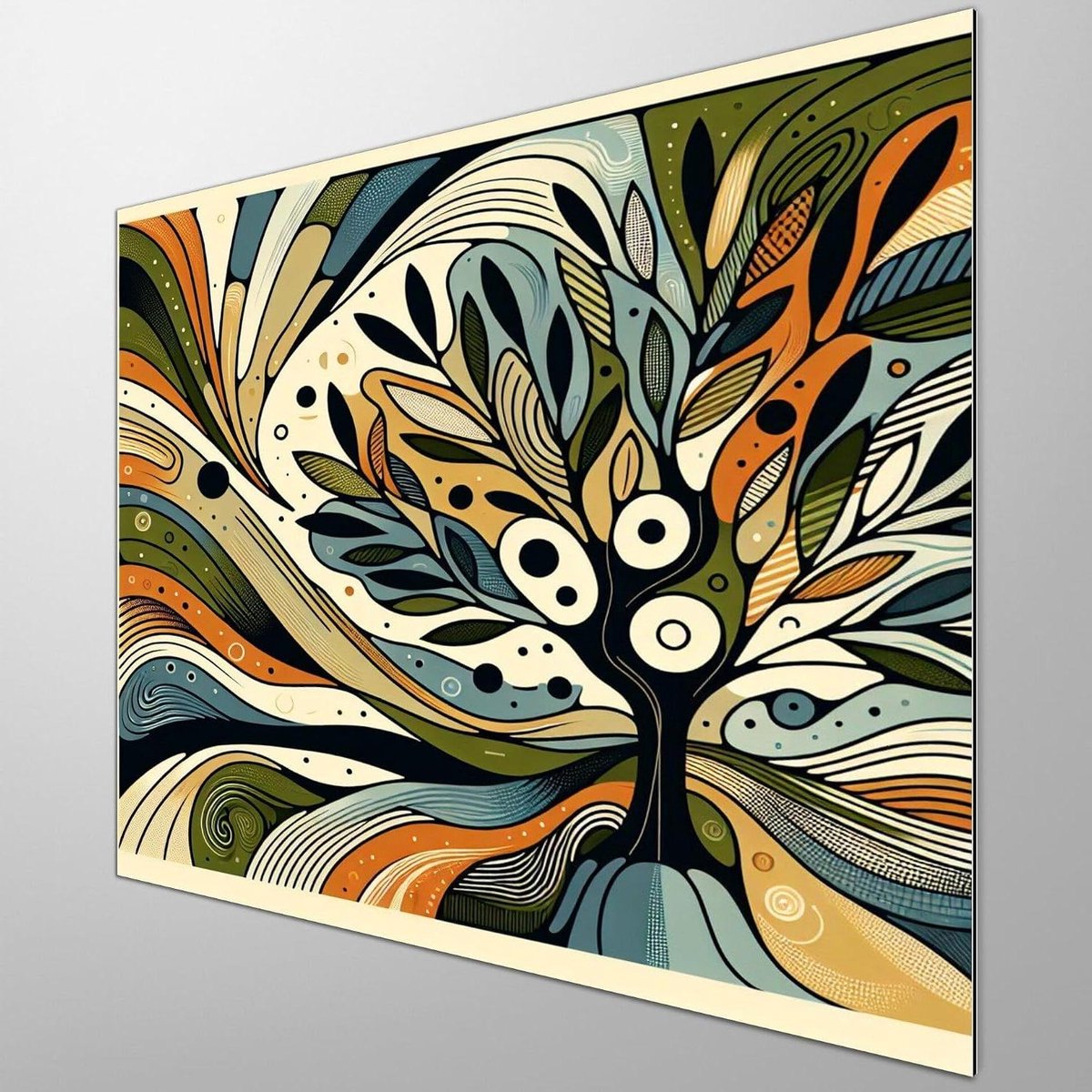 Abstract Olijfboom - Moderne Kunst - Woonkamer Decoratie - Unieke Sprankeling - 100x100 cm - Niet gespecificeerd