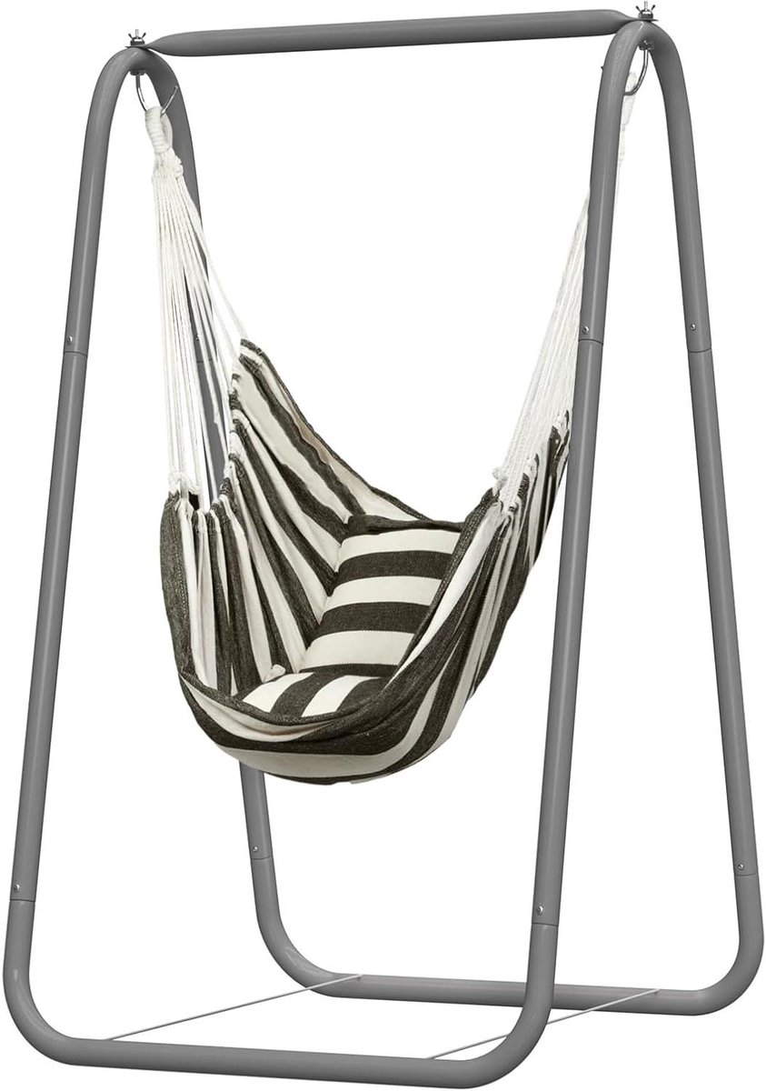 Hangstoel Onderstel - Schommelstoel Frame - Ontspannen Buiten - A-vormige Stabiliteit - 145 cm Hoog - Grijs