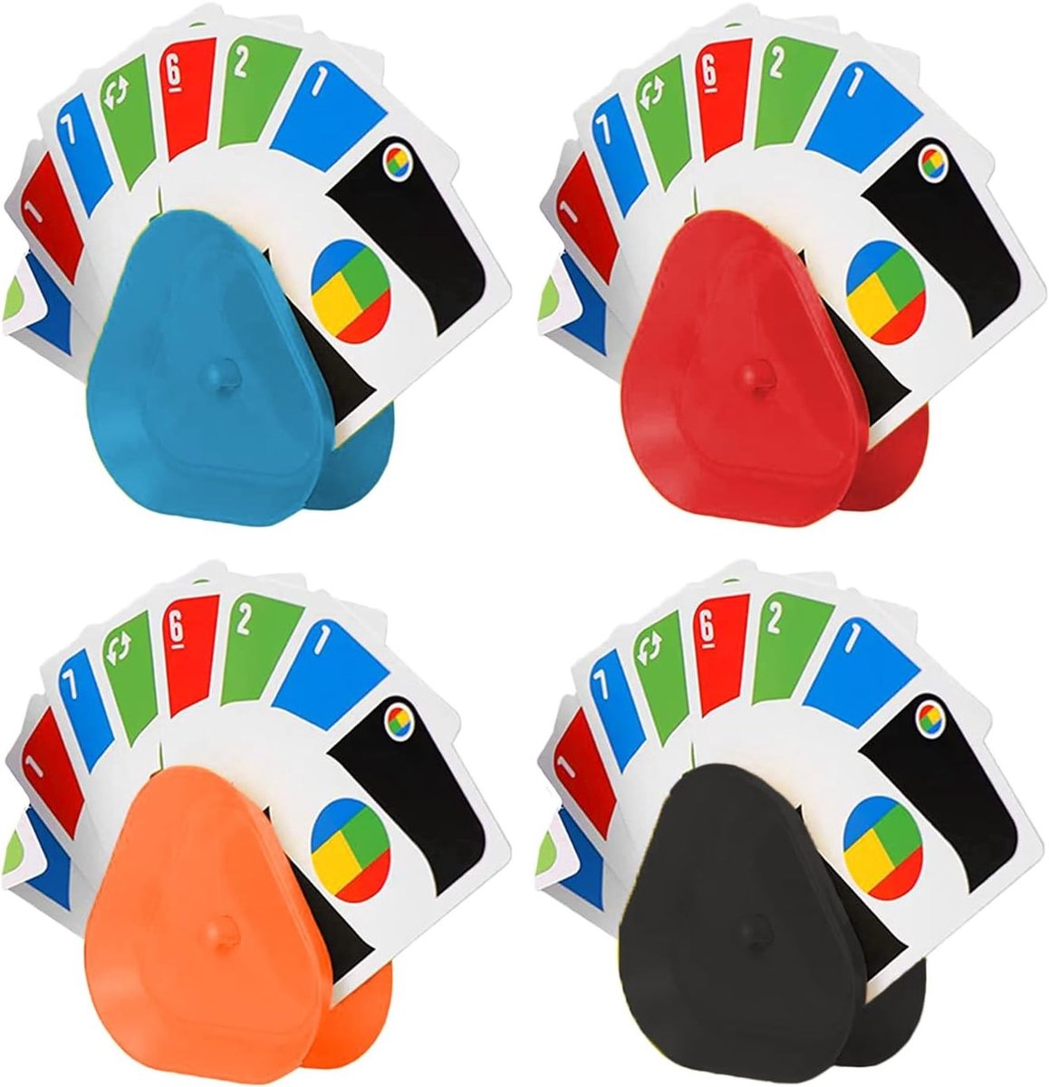 Kaarthouder spelletjes - Kleur: Transparant - 8,1 x 8,5 x 2,6 cm - Vrijhandig Spelen - Voor Kinderen en Senioren