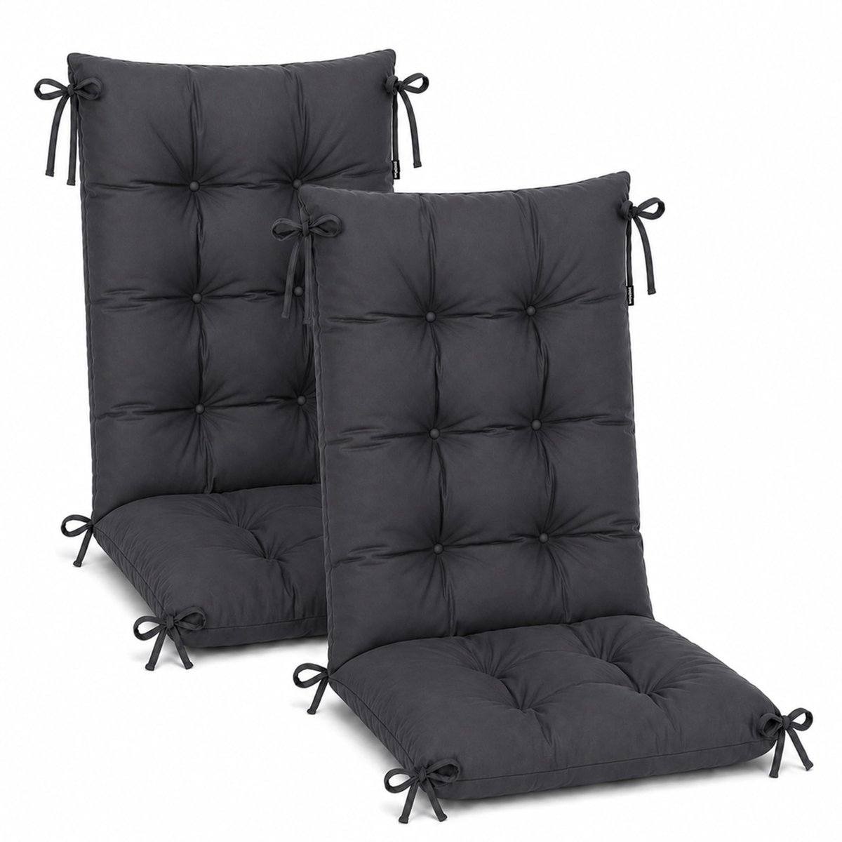 Famanu – Set van 2 tuinstoelkussens met hoge rug, 120 x 50 x 10 cm, extra dikke waterafstotende kussens voor buitenmeubels