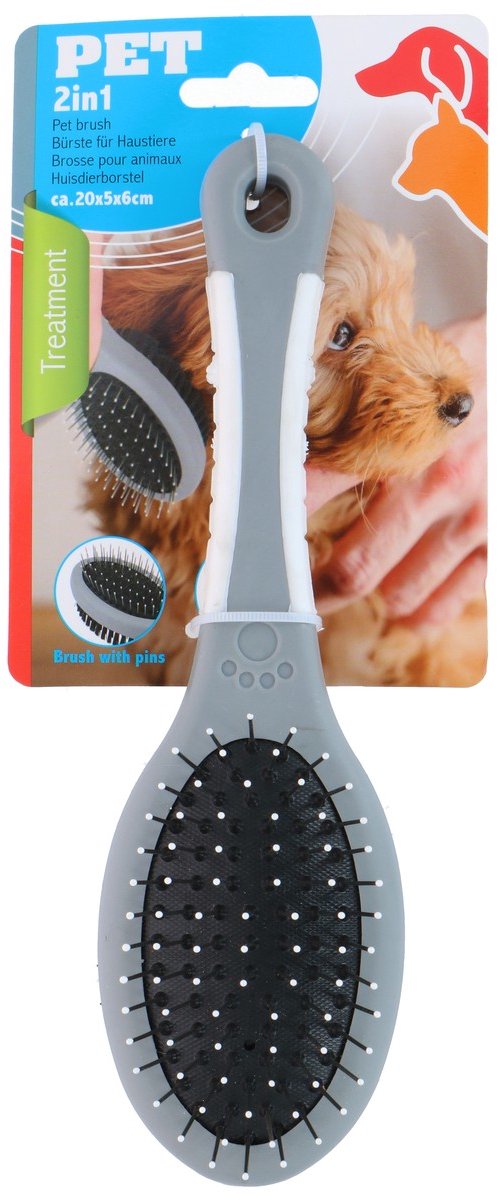 Pet brush oval 2-in-1
