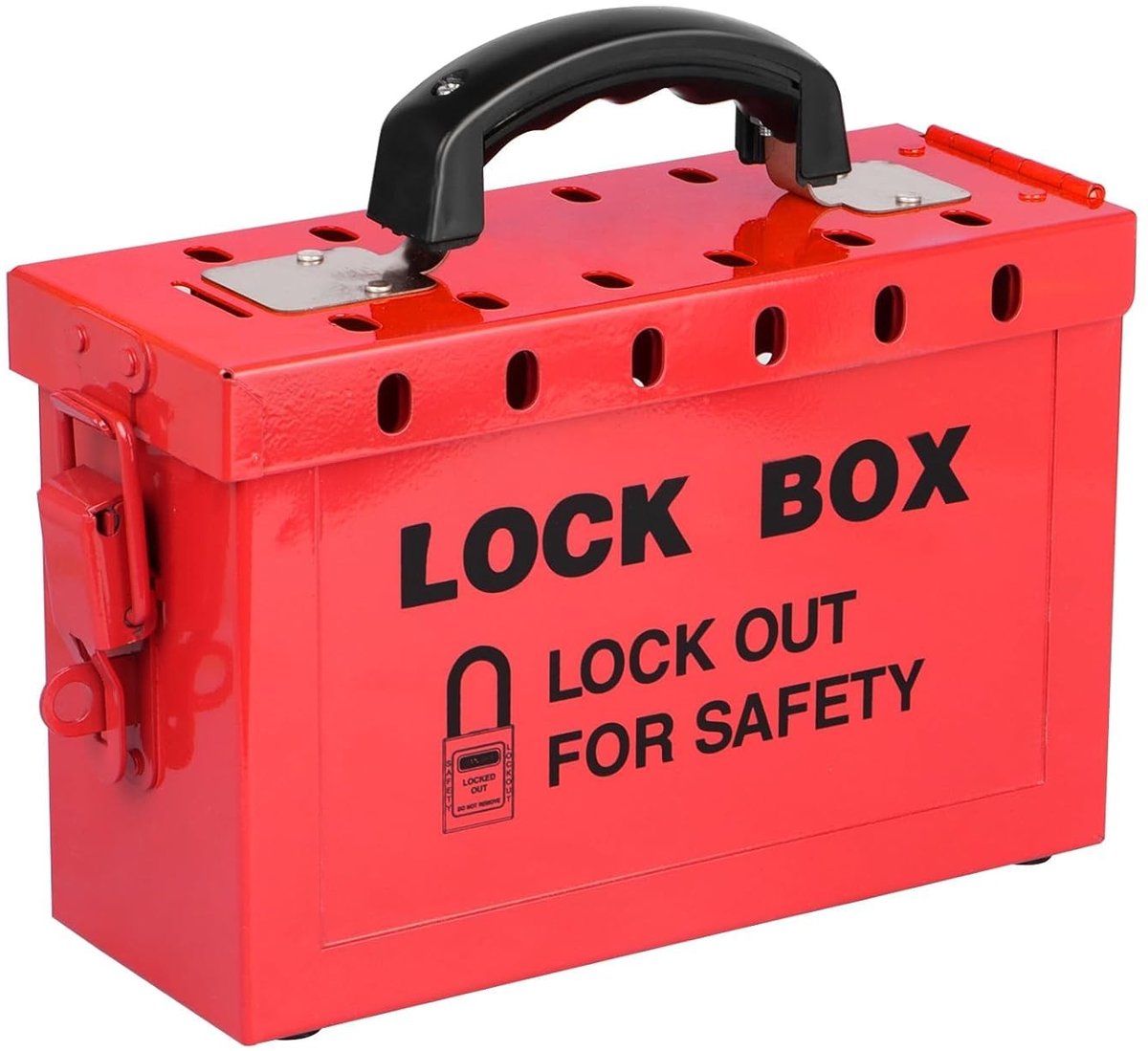 Dailygoods- Lockout Box Draagbaar - Groep Sleutelkastje - 12 Slots - Duurzaam Staal - Vocht- en Roestbestendig - Hangslotstation - Sleutelkast