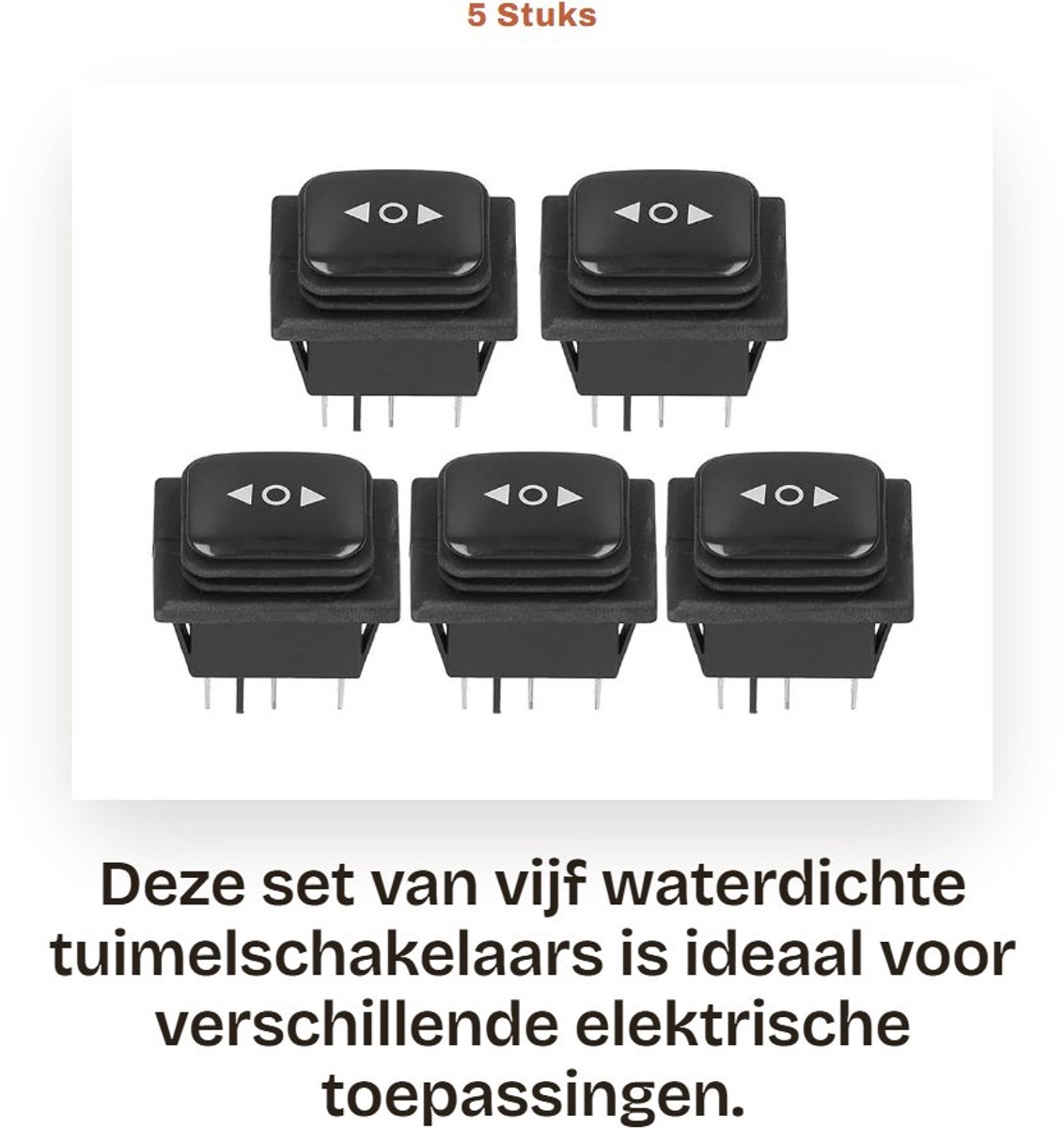 Dailygoods - 5 Stuks Waterdichte Tuimelschakelaars voor Diverse Toepassingen