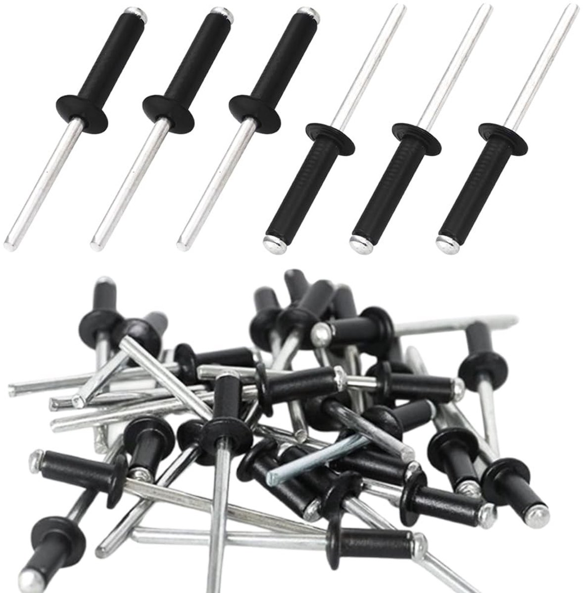 Dailygoods- Klinknagels 100 stuks - Aluminium - Brede kop