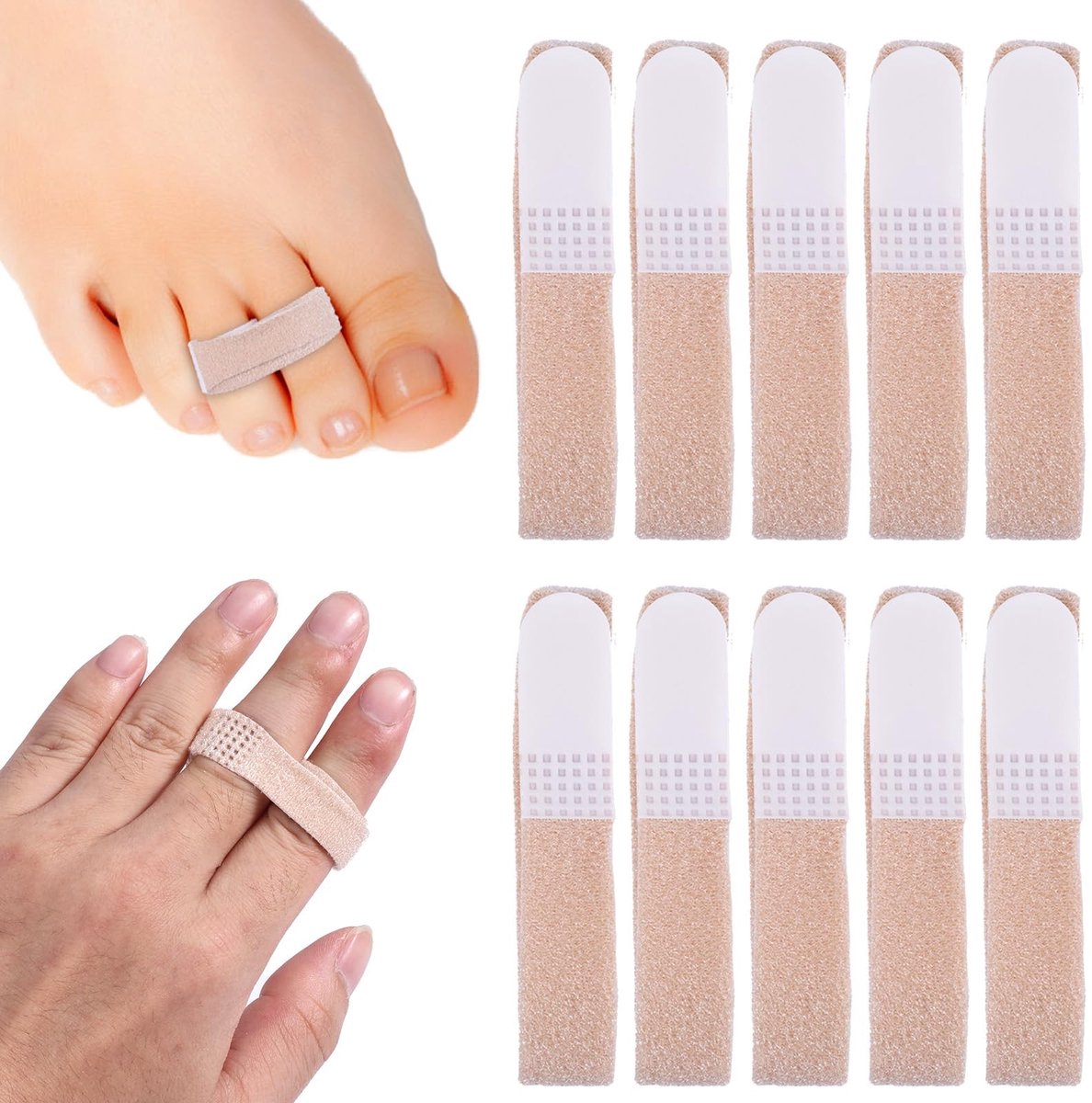 Dailygoods- Vingertape Herbruikbaar - 10 Stuks - Nylon Antislip - Vingerspalken - Vingerwikkeling - Zacht en Comfortabel - Vingerband