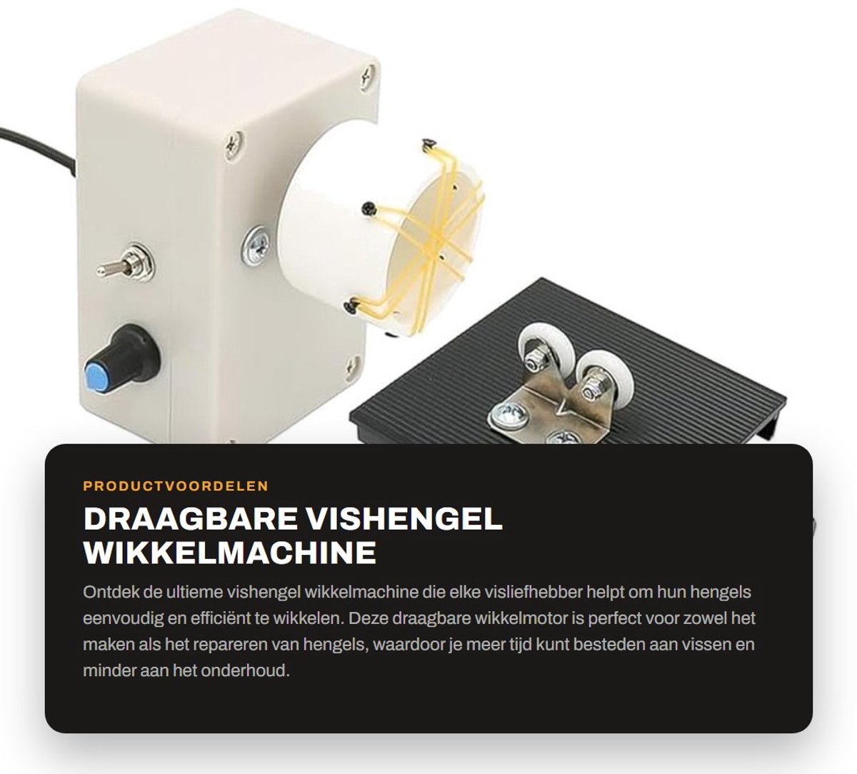Dailygoods - Draagbare Vishengel Wikkelmachine - Elektrische Wikkelmotor - Verbeter jouw viservaring - Verstelbare Wikkelmachine - DIY Gereedschap - H...