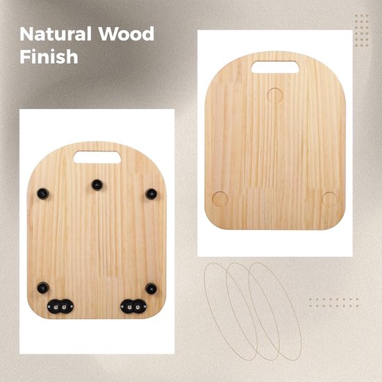 Houten Schuifbord - Keukenmachine Mat - Apparaat Verplaatsen - Met Handvat - 36x28 cm - Beige van houten — afbeelding 3