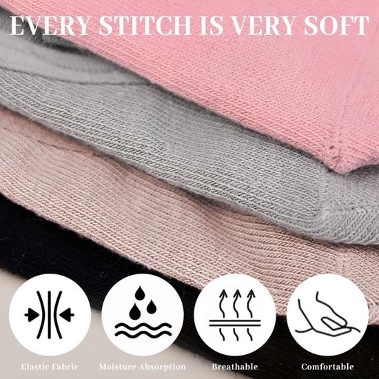 Dailygoods- Yogasokken Antislip - 4 Paar - Katoen - Pilates/Sokken - Dames - Ademend - Eén Maat - Gripsokken van Dailygoods — afbeelding 5