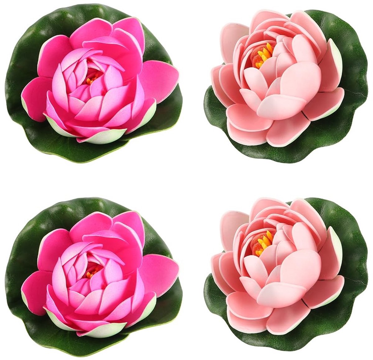 Dailygoods- Waterlelie Kunststof - Kunstmatige Lotus - Vijverdecoratie - Zwembaddecoratie - Aquarium Decoratie - 2 Stuks