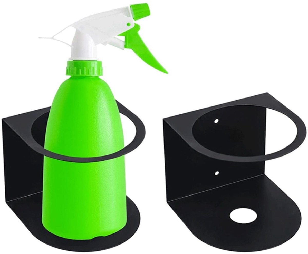 Dailygoods- Spuitfleshouder Gepoedercoat IJzer - Wandgemonteerd Opbergrek - Organizer voor Garage - Thuis - Werkruimte - Duurzaam en Ruimtebesparend