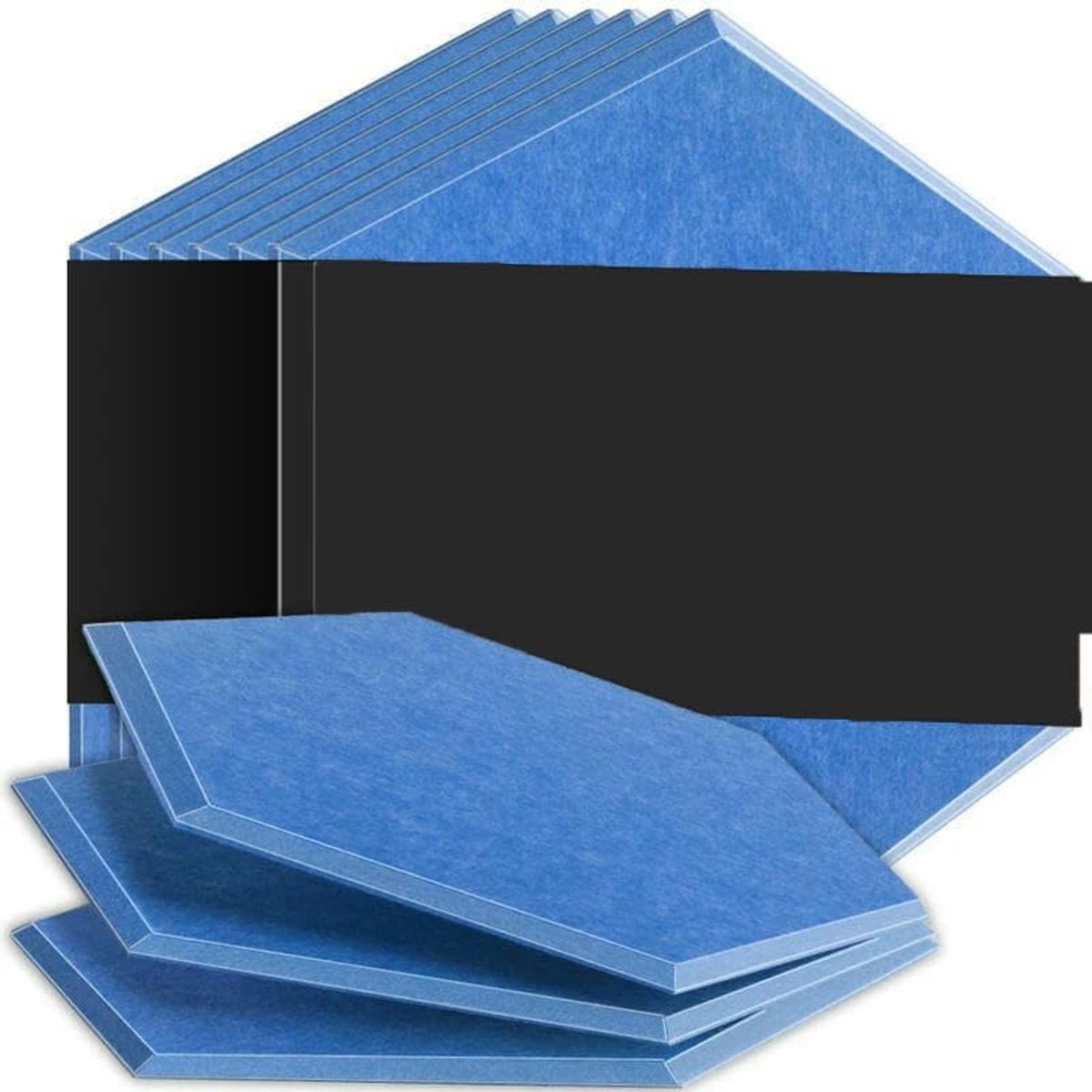 Akoestisch paneel - Geluidsisolatie absorptie - Studio geluidswerend - Superdichtheid 10 cm - Zes stuks - Hemelsblauw