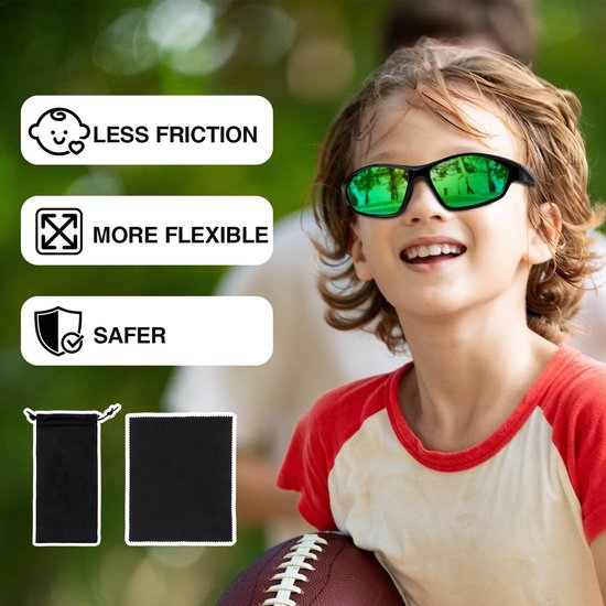 Zonnebril Kinderen - Gepolariseerd - UV400 - Sportzonnebril - Fietsbril - Flexibel - Lichtgewicht Siliconen — afbeelding 5