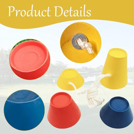 Dailygoods- Golfthee 4-delig - Rubber/Kunststof - Meerkleurig - Verschillende Hoogtes - Duurzaam - Perfect voor Driving Range - Golftees — afbeelding 2