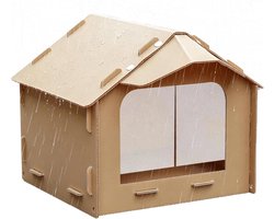 Kattenvoederhuis - Voederstation Buiten - Voer Beschermen - Hellend Dak Ontwerp - 51x50x42cm - Grijs
