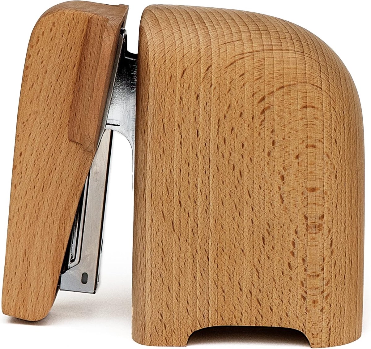 Olifant nietmachine - Bureauaccessoire decoratie - Papier organiseren - Gemaakt van beukenhout - 15 cm breed - Houtkleurig