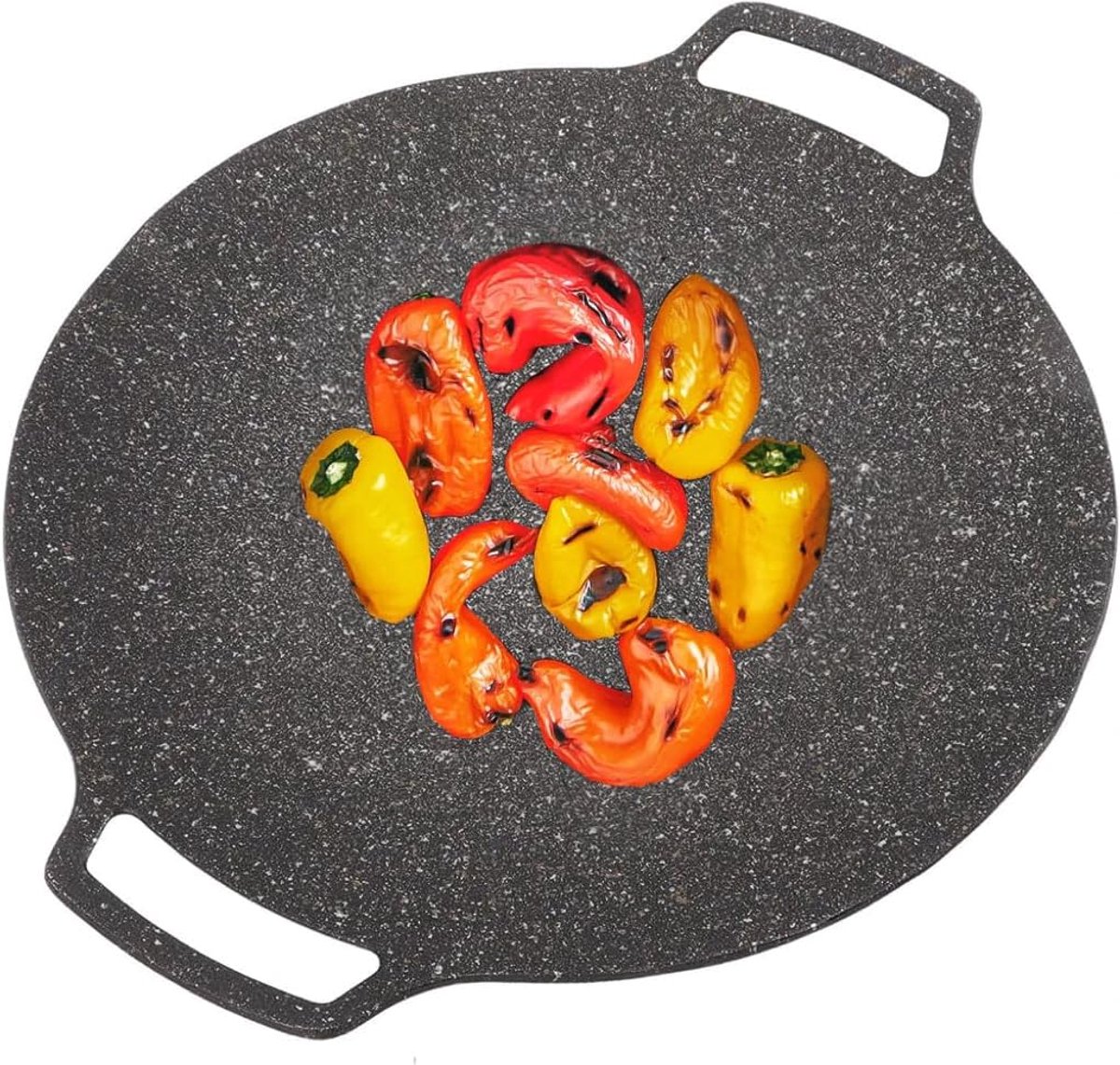 BBQ Grillpan Koreaanse Bakplaat Binnen Grillen Antiaanbaklaag 36cm Diameter Zwart