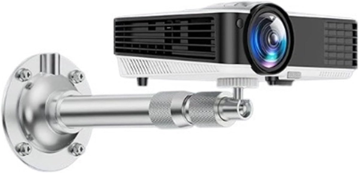 Projectorstandaard - Projectorbeugel - Thuisbioscoop Creëren - 360 Graden Draaibaar - Verstelbare Lengte - Zilver