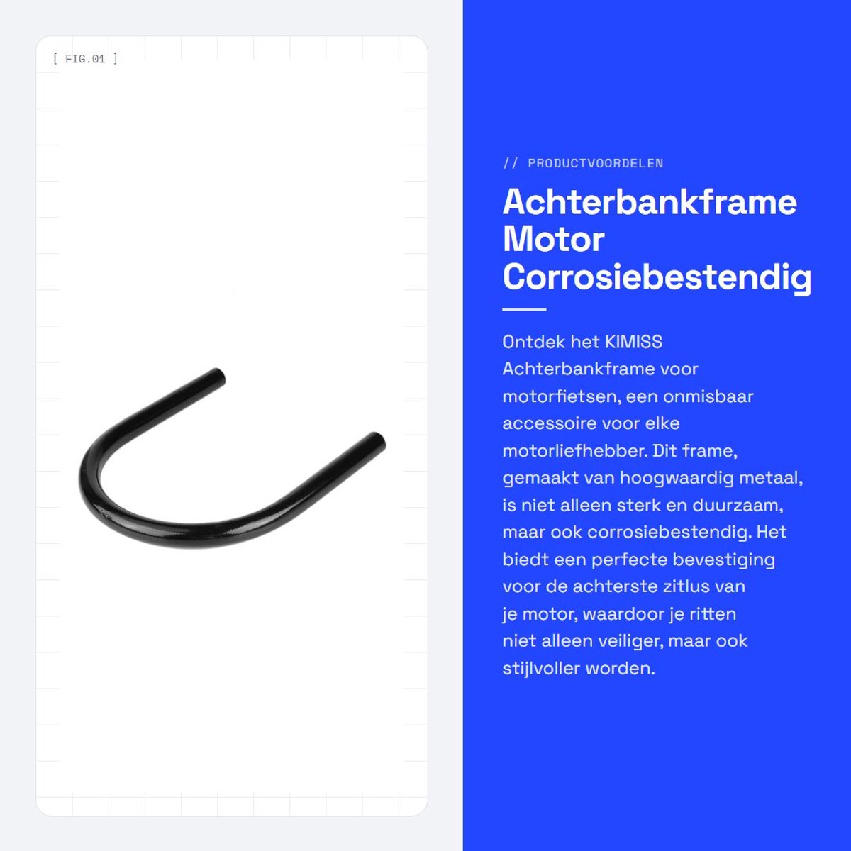 Dailygoods- Achterbankframe Hoogwaardig Metaal - Bevestigingshoek - Motorfiets Accessoire - Corrosiebestendig - Duurzaam - Eenvoudig te Installeren - Motorframe