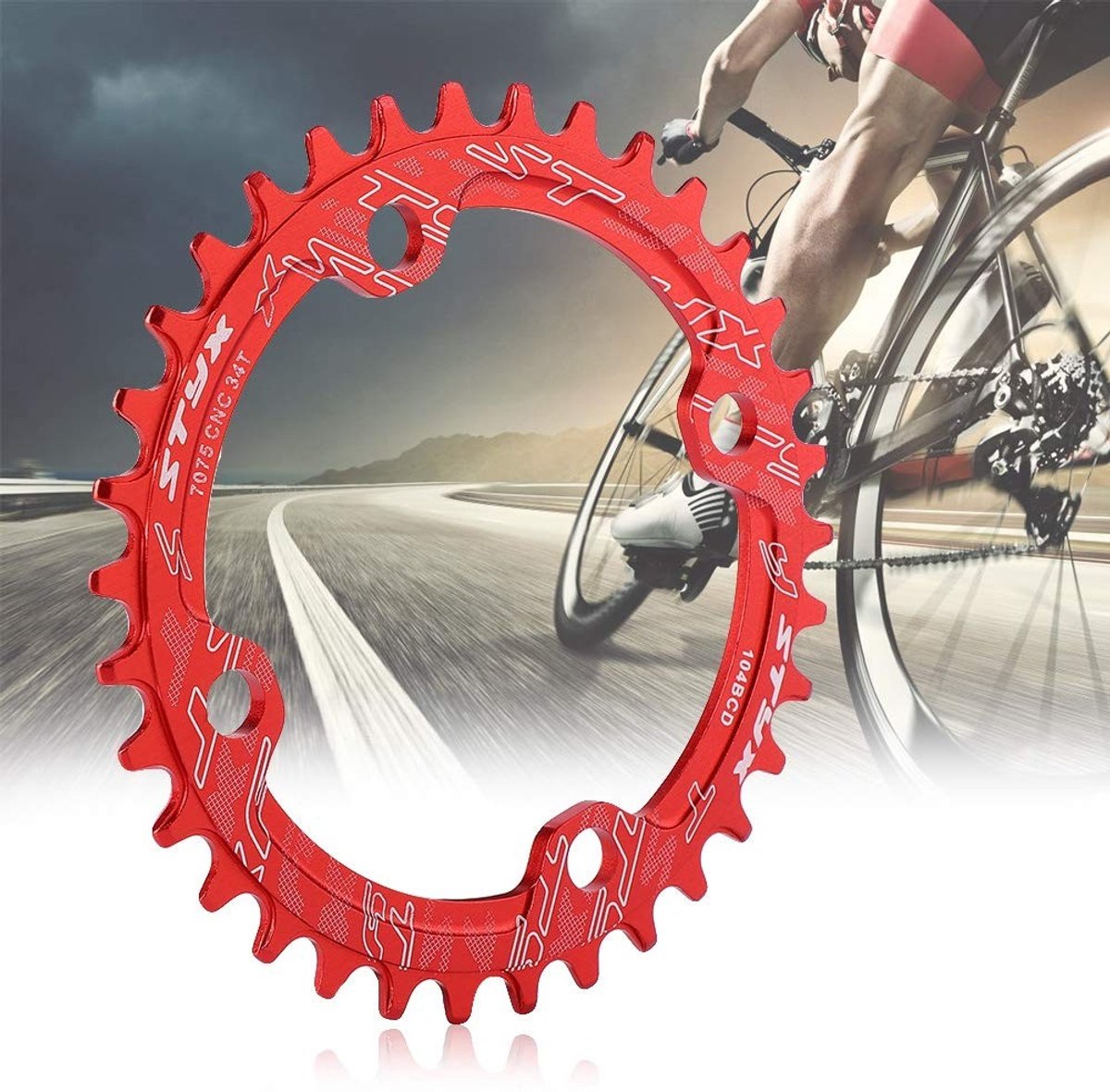 Dailygoods- Kettingblad Aluminium Legering 32/34/36/38T - Narrow Wide - 104 BCD - BMX/MTB - Lichtgewicht - Eenvoudig te Installeren - Fiets Kettingblad