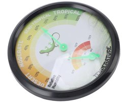 Mechanische Thermometer Hygrometer - Wijzerplaat Meter - Reptielen Terrarium - Geen Batterij Nodig - 74mm Wijzerplaat - Zilver