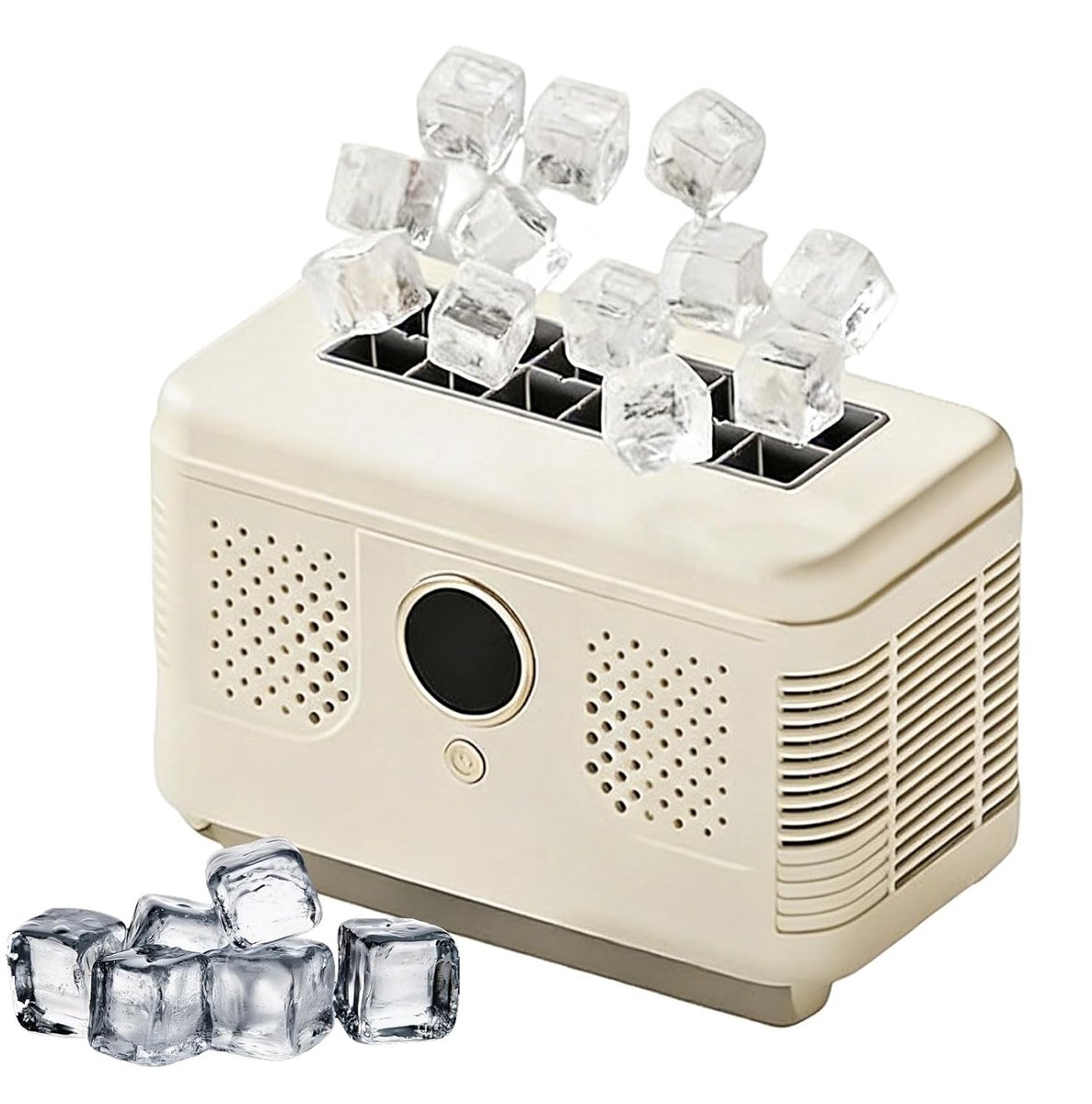 IJsmachine aanrecht Mini ijsmaker Snel ijs maken Twee ijsmodi 12 kubus per keer Wit
