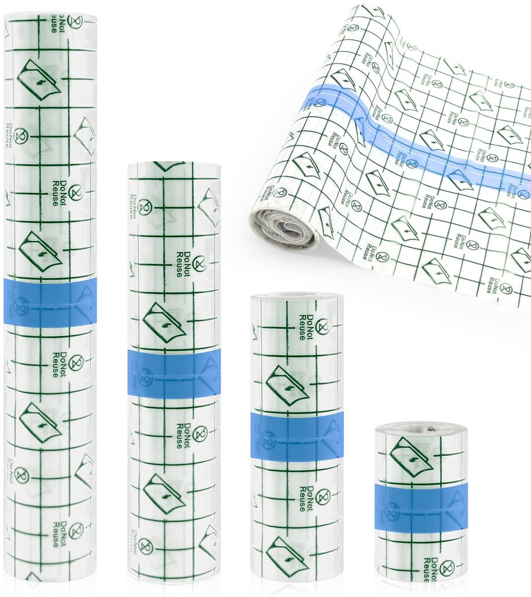 Dailygoods- Tattoo-folie 4 Rollen - Transparant - PU-folie - Wondpleister - Waterafstotend - Zelfklevend Verband - Tatoeageverband