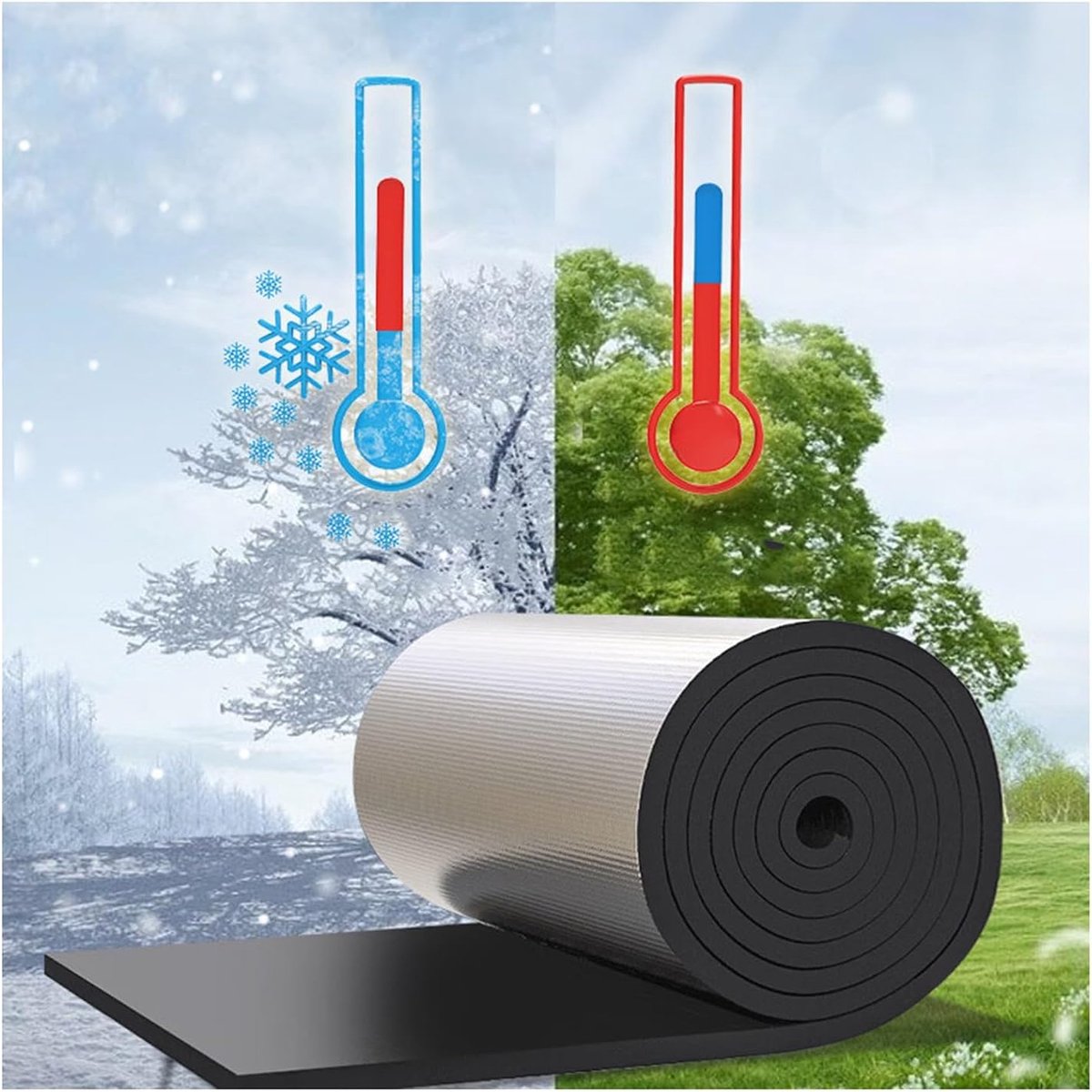 Isolatiemat - Geluiddempend schuim - Warmte isolatie - Zelfklevende achterkant - 1m² 25mm - Zwart