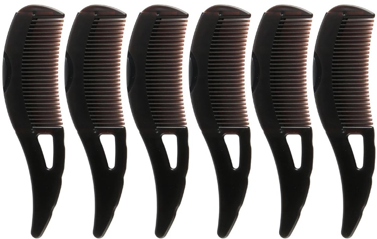 Dailygoods- Rooskam 6 Stuks - Ergonomische Hoofdhuidverzorging - Diepe Hoofdhuidmassage - Holle Tandontwerp - Comfortabele Grip - 21x5cm - Hoofdhuidkam