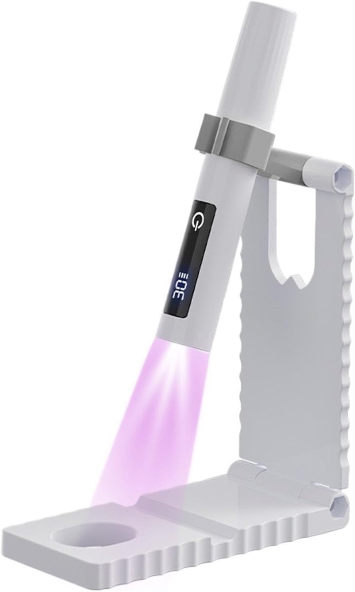 Hand UV-lamp - Nageldroger Draagbaar - Nagels Uitharden - LCD Display - Compact Formaat - Wit