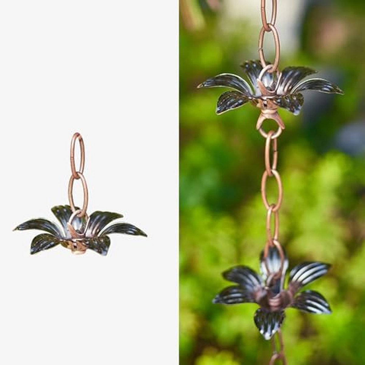 Regenketting - Water Gids - Tuin Decoratie - Lelie Bloem Design - 6.5 Voet - Gegalvaniseerd