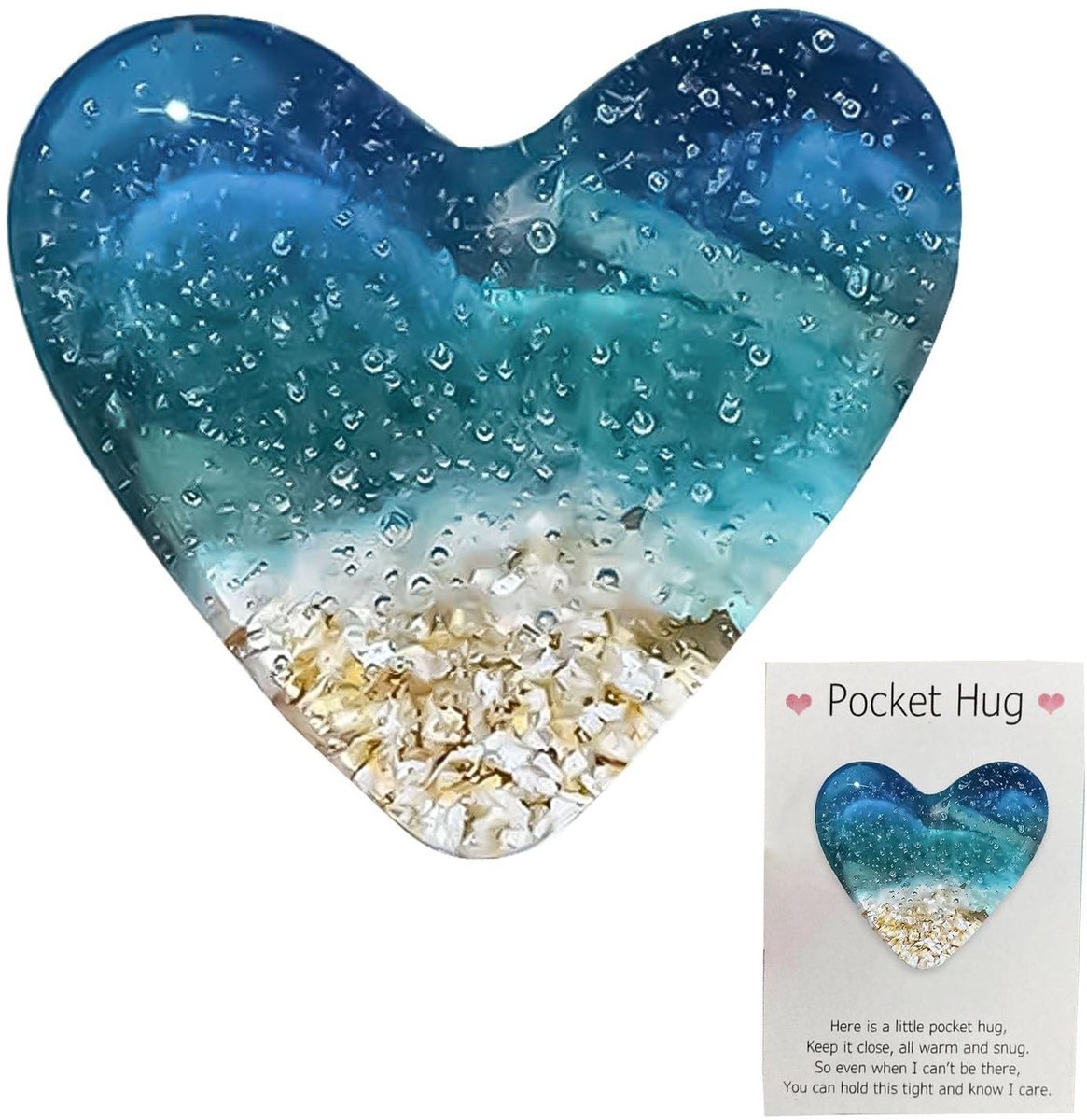 Dailygoods- Zakknuffel Hartvormig - Mini Zakknuffel - Handgemaakt Cadeau - Positieve Geschenken - Gelukscadeaus - Draagbaar Formaat 5 cm x 5 cm - Knuffel