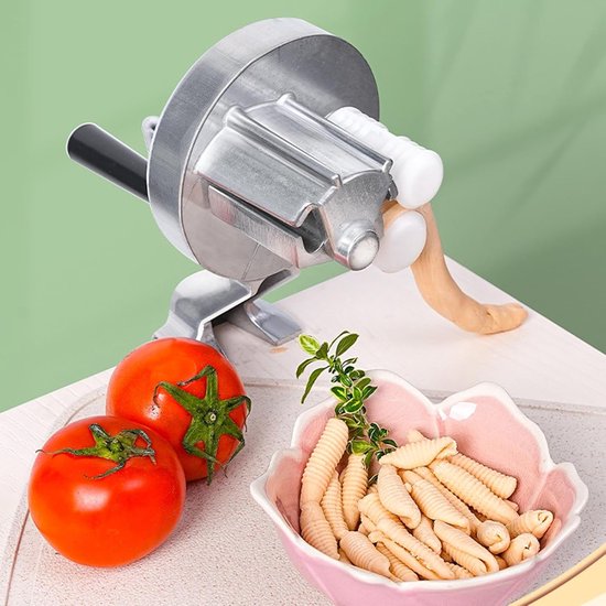 Pastamaker Set - Noodle Pers - Zelf Pasta Maken - Ergonomisch Handvat - 27 cm Lengte - Zilver — afbeelding 5