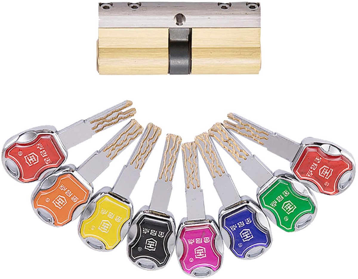 Dailygoods- Deurslot Hoge Veiligheid - Anti-diefstal Slot - C Niveau Cilinder - 8 Sleutels - Duurzaam Messing - 24 Anti-diefstal Messen