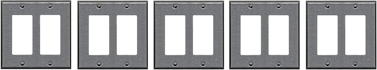 Wandplaten - Afdekplaten Keystone - Installatie Afwerking - Roestvrij Staal - 5 Stuks - Zilverkleurig