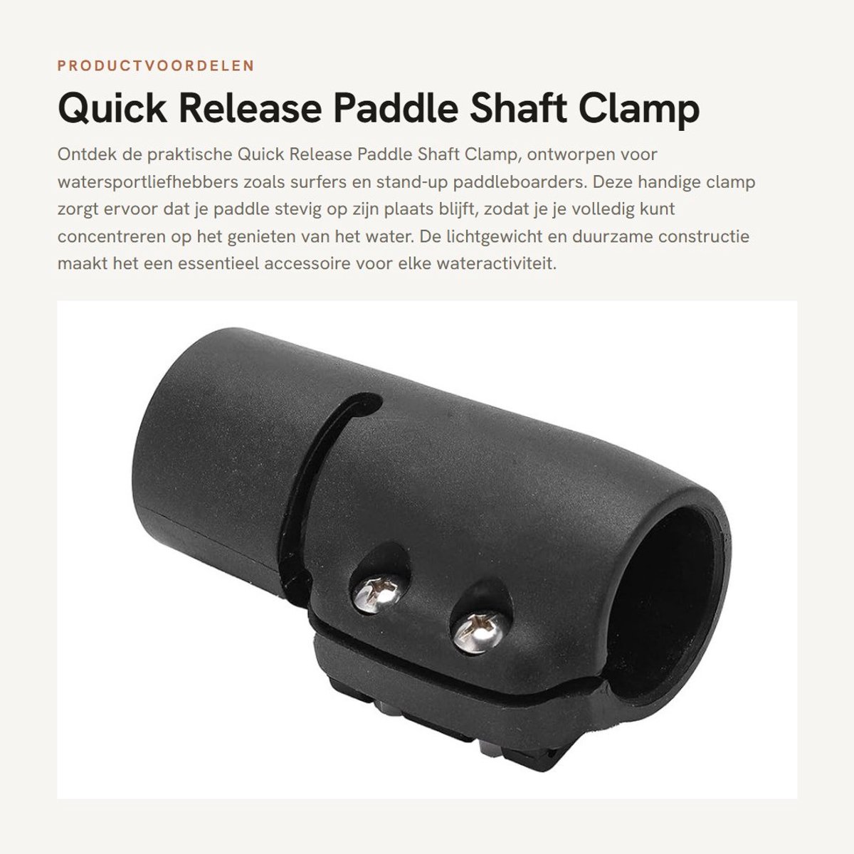 Dailygoods- Paddle Clamp Snel Ontgrendel Mechanisme - Paddle Lock - Watersport Accessoire - Surf Accessoire - Board Accessoire - Duurzaam Materiaal - Peddelgesp